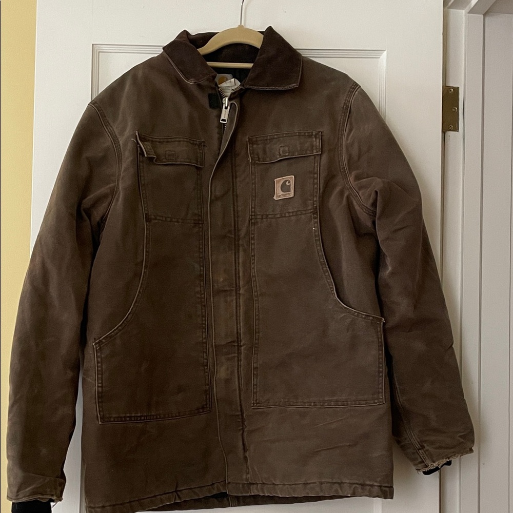 Carhartt Men's Dark Brown Field Jacket. Size Large Tall, insulated